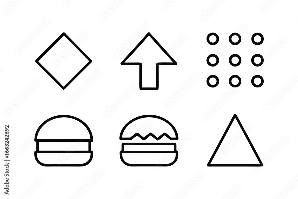 Poster abstract navigation & interaction icons – modern ui design set
