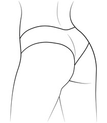 hand drawn sketch of a woman butt