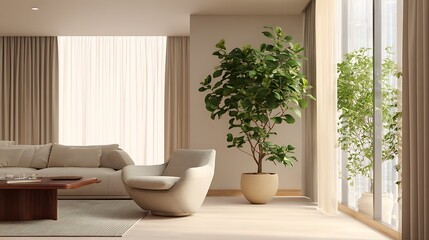 Indoor plants and flowers in luxury living homes