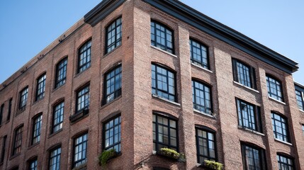 Naklejka premium Modern grey brick building exterior