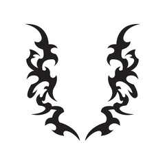 Neo Tribal Elements design . Y2K Tattoo Icons. Vector Gothic