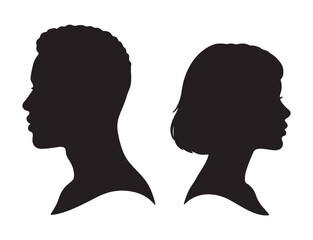 Profile Silhouettes of a Man and Woman.