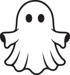 Simple Ghost Illustration for Halloween Decoration Design with Minimalist Style and Clean Lines Perfect for Spooky Season Projects and Creative Invitations