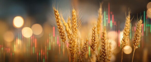 The Golden Wheat Field Merges with Financial Trading Charts for Economic Insights