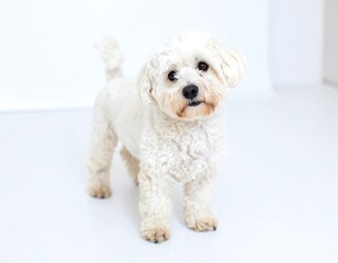Obraz premium White dog, studio shot