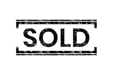 Black Sold stamp element transparent png file