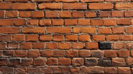 Fototapeta premium Straight-on view of a red brick wall background