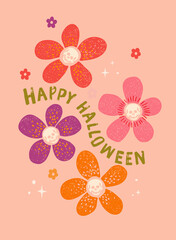 Floral Skull Halloween, Girly Spooky Season Clipart, Trendy Coquette Halloween Shirt Design, Skull Flowers