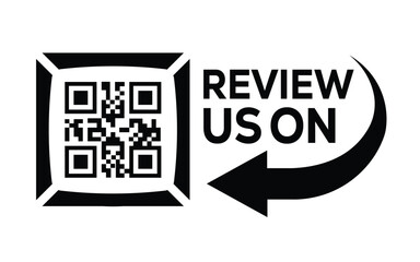 Minimal black and white QR code design with bold 