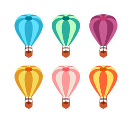 colorful hot air balloon cartoon collection