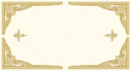 Create stunning certificates with this elegant gold ornamental frame