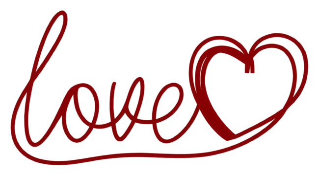 Love heart caligraphy illustration design post png 
