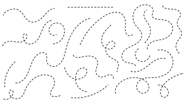 Path travel dotted line vector. Trip dashed trace with destination mark and route silhouette. Travel symbol illustration for maps, navigation, and journey design.