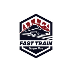 Obraz premium Fast Train logo vector illustration design