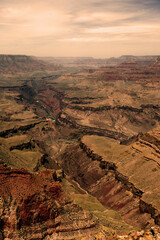 Sunset Hazy Sky Day At The Grand Canyon Arizona