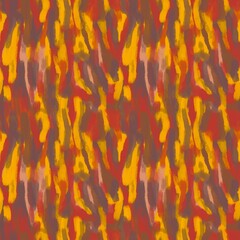 A vibrant seamless pattern with abstract, painterly brushstrokes in multi-colored shades of yellow, orange, red, green, blue, and other hues, creating a dynamic and lively design.