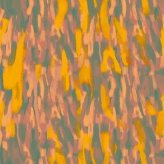 A vibrant seamless pattern with abstract, painterly brushstrokes in multi-colored shades of yellow, orange, red, green, blue, and other hues, creating a dynamic and lively design.