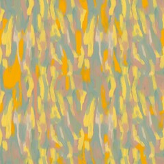 A vibrant seamless pattern with abstract, painterly brushstrokes in multi-colored shades of yellow, orange, red, green, blue, and other hues, creating a dynamic and lively design.