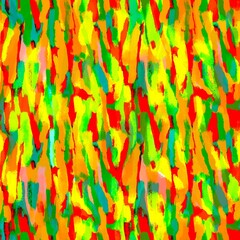 A vibrant seamless pattern with abstract, painterly brushstrokes in multi-colored shades of yellow, orange, red, green, blue, and other hues, creating a dynamic and lively design.
