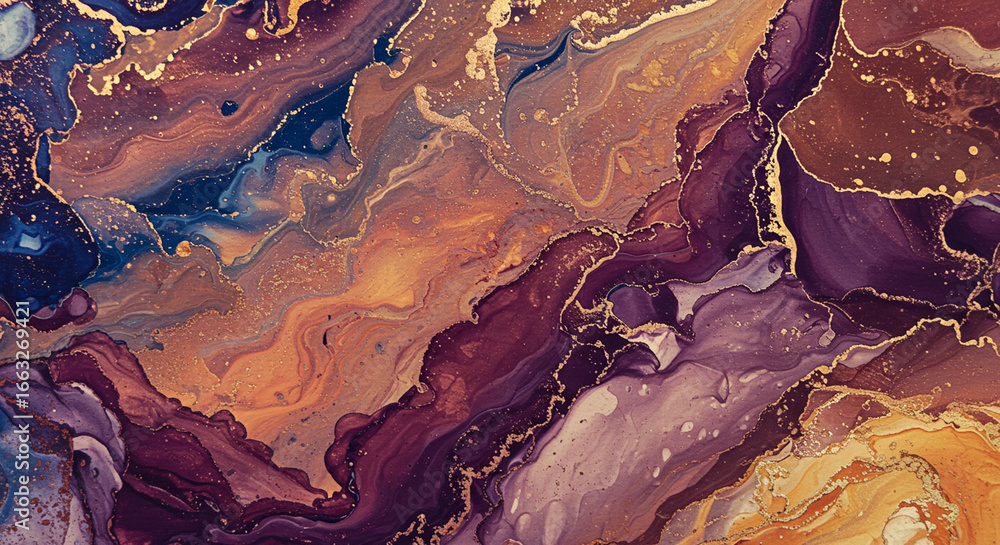 Poster an abstract composition of swirling colors and textures, creating a vibrant and dynamic visual exper