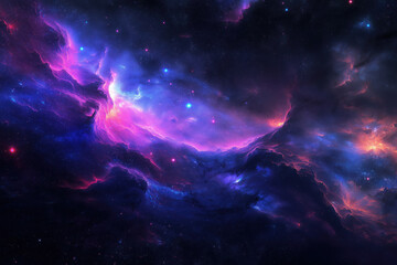 Obraz premium Colorful galactic clouds with glowing starlight