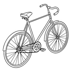 Bicycle Outline Minimal Transport Line Art Vector Transparent PNG
