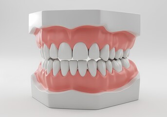 Obraz premium Realistic 3D Model of Human Teeth and Gums for Dental Education and Animation Projects