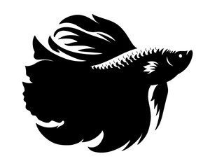 Betta fish silhouette, vector illustration
