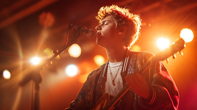  Young energetic musician in the middle of his concert (1)