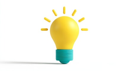 Bright yellow lightbulb symbolizing innovation and new ideas