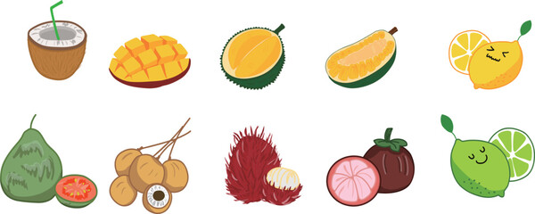 Tropical fruits collection