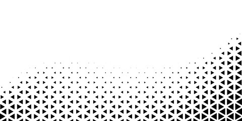 Abstract geometric black and white deco art halftone hexagone and triangle print pattern. vector background