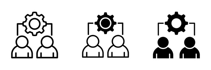 Team Settings multiple icon style vector illustration. Simple vector illustration 