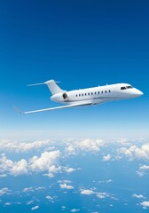 Obraz premium Private Aviation Experience Over Clouds, Aerial View, Travel and Business Escape