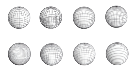 Set of vector spheres isolated on white background
