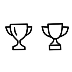 simple black line art trophy icons.