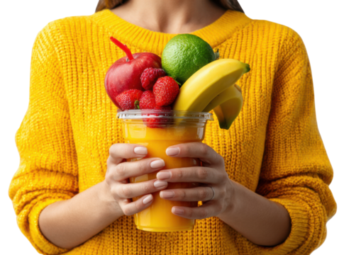 young woman drinking orange juice