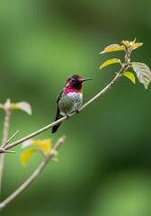 Costa's Hummingbird Perched on a Branch