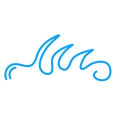 One line drawing sea wave