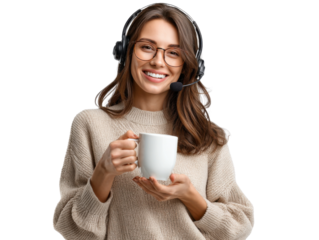 woman with cup of coffee