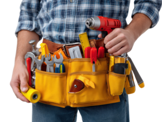 worker with hammer and screwdriver