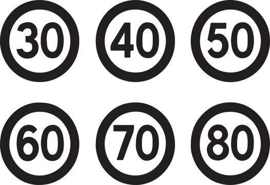 Traffic speed limit sign