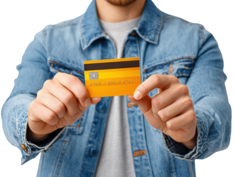man with credit card