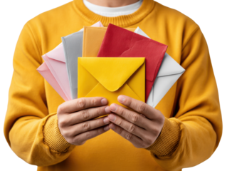 businessman holding a blank card