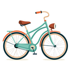 red bicycle isolated on white background
