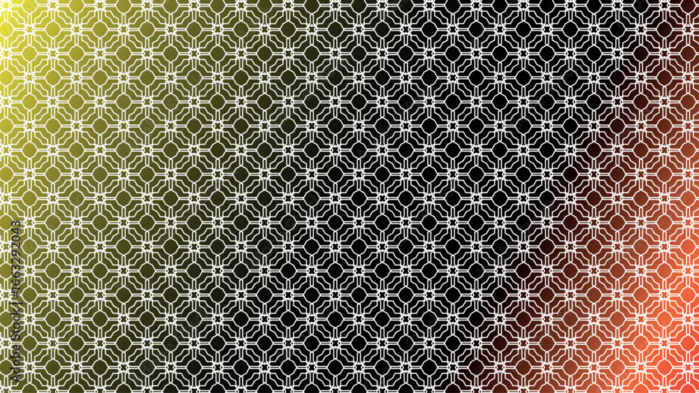 Poster abstract geometric seamless vector pattern with elegant gold and white line design on green and mult