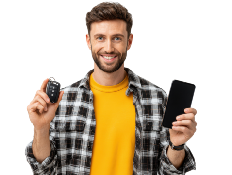 young man with mobile phone