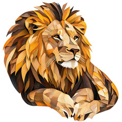 Majestic Lion Isolated Cutout on Clean White Background for Designers and Graphics Professionals