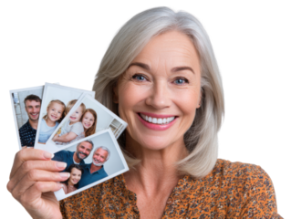 portrait of a senior woman holding a credit card