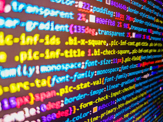 Hacker breaching net security. Screen of code for overlay background. Programmer workplace. Template of webs. Data optimization. Javascript functions, variables, objects
